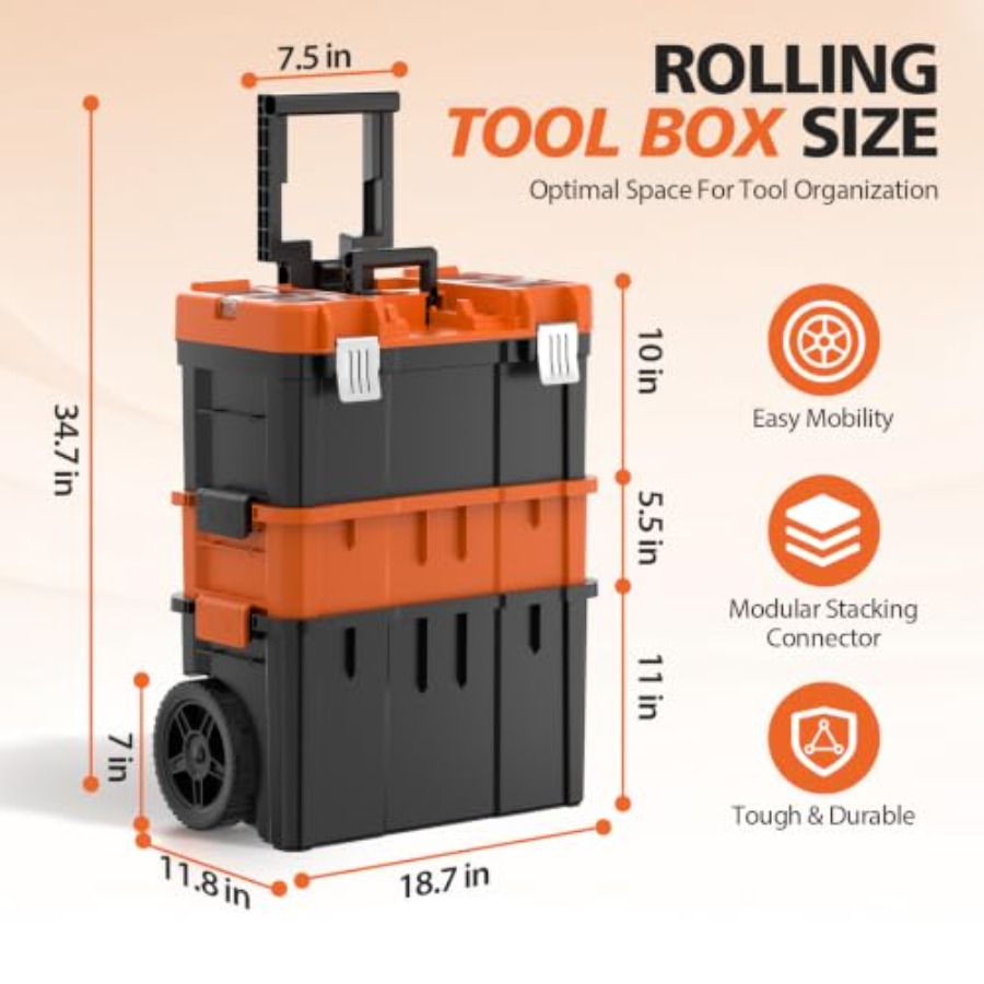 Rolling Tool Box with Wheels,  - Workshop Tools Uses 评论和价格